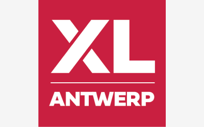 A red square logo with bold white letters "XL" above a horizontal line and the word "ANTWERP" in all caps below.